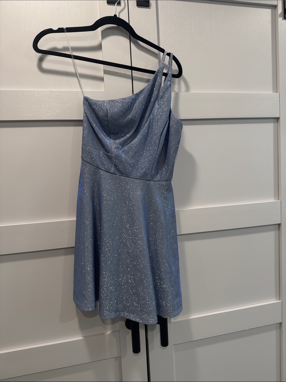 Speechless Shimmery periwinkle One-Shoulder Dress